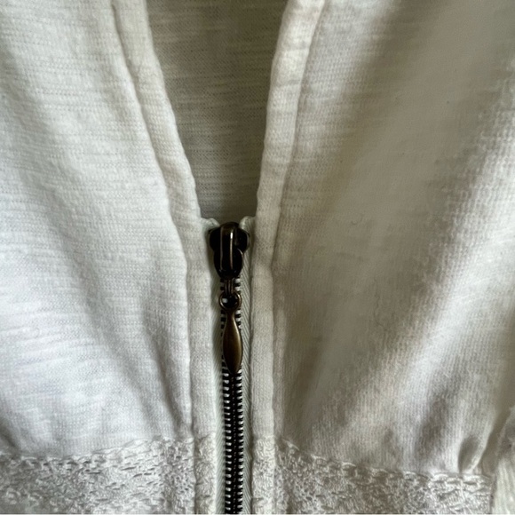 I Active Empire Waist Lace Trimmed Puff Sleeve Zipper Sweatshirt Jacket Size M - Picture 5 of 8